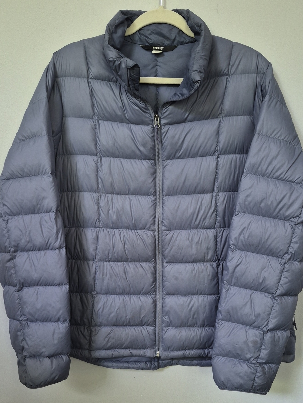 REI Women's 2XL Lightweight Quilted Puffer Jacket Gray Blue Gorpcore Warm